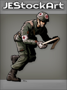 JEStockArt - History - Bloody Medic Running With Bandages - CNB