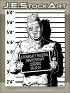 JEStockArt - Modern - Wounded Criminal Thug Mugshot - IWB