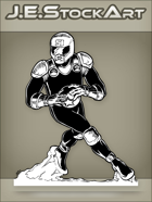 JEStockArt - SciFi - Future Athlete With Rocket Boots And Ball - INB