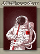 JEStockArt - SciFi - Astronaut in Suit Playing Flute - CNB