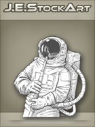 JEStockArt - SciFi - Astronaut in Suit Playing Flute - LNB