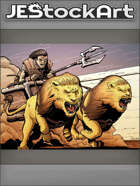 JEStockArt - SciFi - Hover Chariot Pulled By Lions - CWB