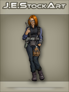 JEStockArt - SciFi - Female Engineer With Red Hair- CNB