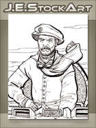 JEStockArt - Steampunk - Bearded Captain Aboard Clockwork Vessel - LWB