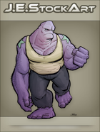 JEStockArt - Supers - Purple Skinned Tough Guy with Star Tattoos - CNB