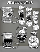 JEStockArt - Items - Assorted SciFi Containers with Labels 2019 - IWB