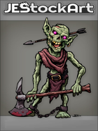 JEStockArt - Fantasy - Rotting Goblin Zombie With Axe And Arrow Thru Head - CNB