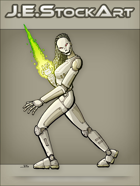 JEStockArt - Supers - Female Android with Energy Blade - CNB