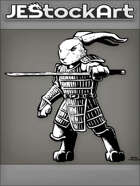 JEStockArt - Fantasy - Mutant Rabbit With Sword In Samurai Armor - INB