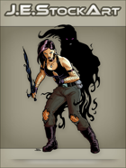 JEStockArt - Supernatural - Shadow Warrior Woman With Dark Blade - CNB