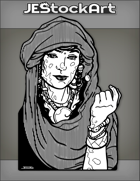JEStockArt - Fantasy - Arabian Woman With Mottled Skin In Head Cloth And Jewelry - INB