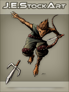 JEStockArt - Fantasy - Mouse Ninja With Sword Throwing Sai - CNB