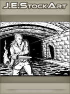 JEStockArt - Fantasy - Young Thief Exploring Dungeon With Torch - IWB