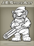 JEStockArt - Fantasy - Clockwork Gnome With Chainsaw - INB