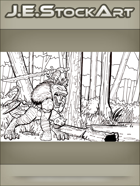 JEStockArt - Fantasy - Tribal Lizardman Chief With Bone Sword In Swamp - IWB