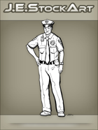 JEStockArt - Modern - African American Police Officer With Hand On Hip - INB