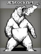JEStockArt - Modern - Bear Standing Upright Roars with Spit and Fog - INB
