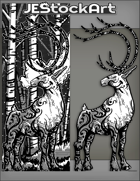 JEStockArt - Fantasy - Reindeer Caribou Fae King with Mystic Markings - IWB