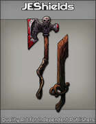 JEStockArt - Fantasy - Carved Skull Ax and Wooden Sword - CNB