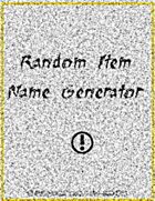 Random Item Name Generation
