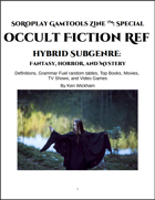 SoRoPlay GamTools Zine: Occult Fiction Ref