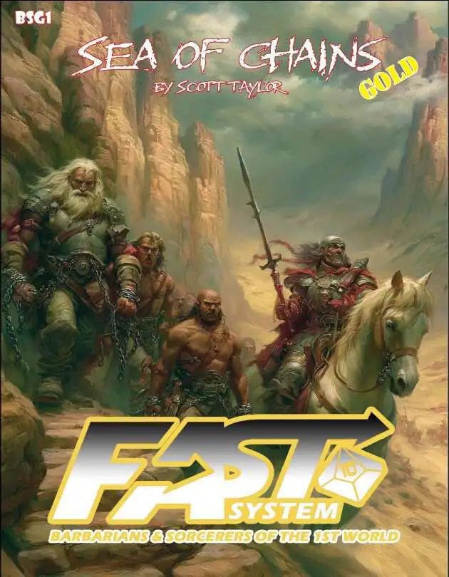 BSG1 Sea of Chains GOLD (Barbarians & Sorcerers of the 1st World GOLD) — publisher cover