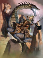 Cover full page - Dragon Hunter on Behir Mount - RPG Stock Art
