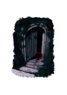 Filler spot colour - environment: dungeon door with blood- RPG Stock Art