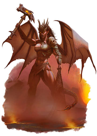 Character - Demon Gladiator in Hell - RPG Stock Art