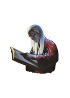 Filler spot colour - character: mage reading - RPG Stock Art