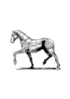 Filler spot - character: robot horse - RPG Stock Art