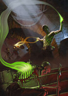 Cover full page - Tattooed Sorcerer Battle - RPG Stock Art