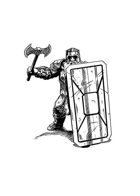 Filler spot - character: dwarf in plate armour - RPG Stock Art