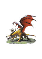 Filler spot colour - dragon: wolf deer - RPG Stock Art