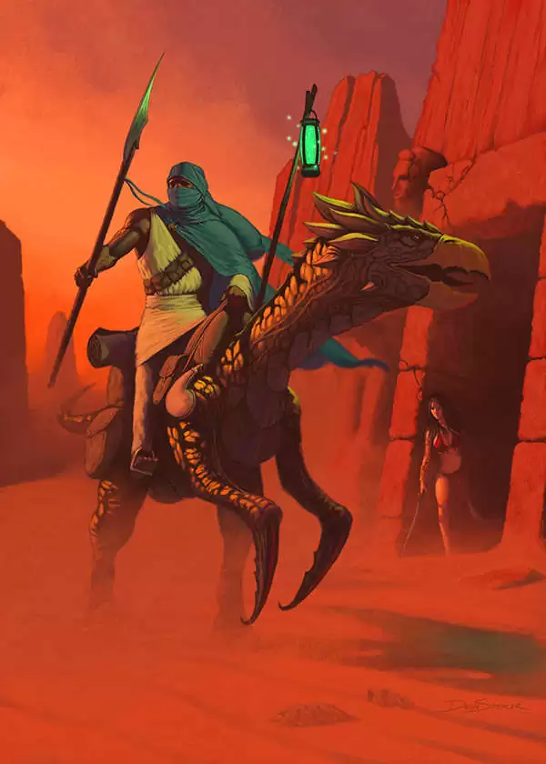 Cover full page - Desert Rider with Girl - RPG Stock Art - Dean Spencer ...