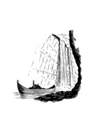 Filler spot - environment: boat in cavern - RPG Stock Art