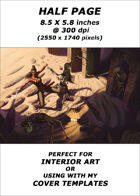 Half page - Desert Tomb - RPG Stock Art