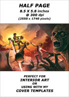 Half page - Robots vs Zombies - RPG Stock Art