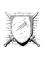 Filler spot - items: shield mounted on wall - RPG Stock Art