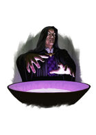 Filler spot colour - character: mage scrying - RPG Stock Art