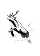 Filler spot - creature: buck leaping - RPG Stock Art