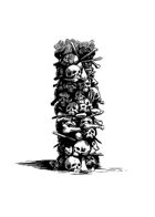 Filler spot - environment: skull pillar - RPG Stock Art