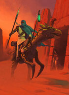 Quarter page - Desert Rider with Girl - RPG Stock Art