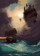 Cover full page - Trouble at Sea: Citadel & Ship - RPG Stock Art