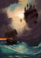 Quarter page - Trouble at Sea: Citadel & Ship - RPG Stock Art