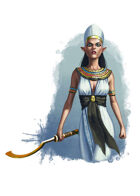Filler spot colour - character: elf in egyptian clothing - RPG Stock Art