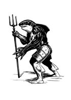 Filler spot - character: wereshark warrior - RPG Stock Art