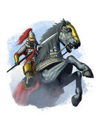 Filler spot colour - character: mongal rider with spear - RPG Stock Art