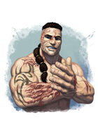 Filler spot colour - character: barbarian with scars - RPG Stock Art