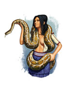 Filler spot colour - character: minoen serpent priestess - RPG Stock Art